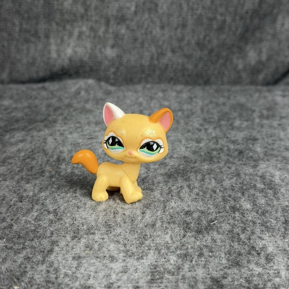 Littlest Pet Shop Beige Glitter Cat‎ #626 Figure Hasbro 2007 LPS Collectible